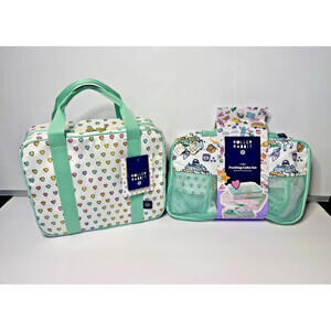 Roller Rabbit x Target Toiletry Bag + Packing Cubes Set Disco Hearts Travel Rare